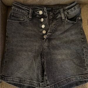 Judy Blue Black Jean Shorts High-Waisted Distressed